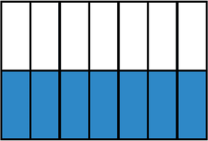 Blue Rectangle Fraction 7:14