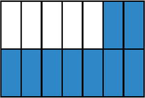 Blue Rectangle Fraction 9:14