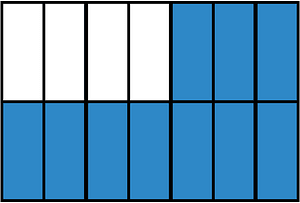 Blue Rectangle Fraction 10:14