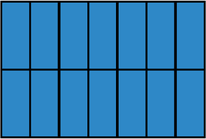 Blue Rectangle Fraction 14:14