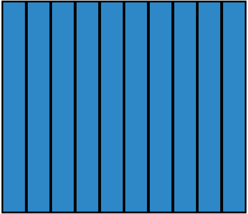 Blue Rectangle Fraction 10:10