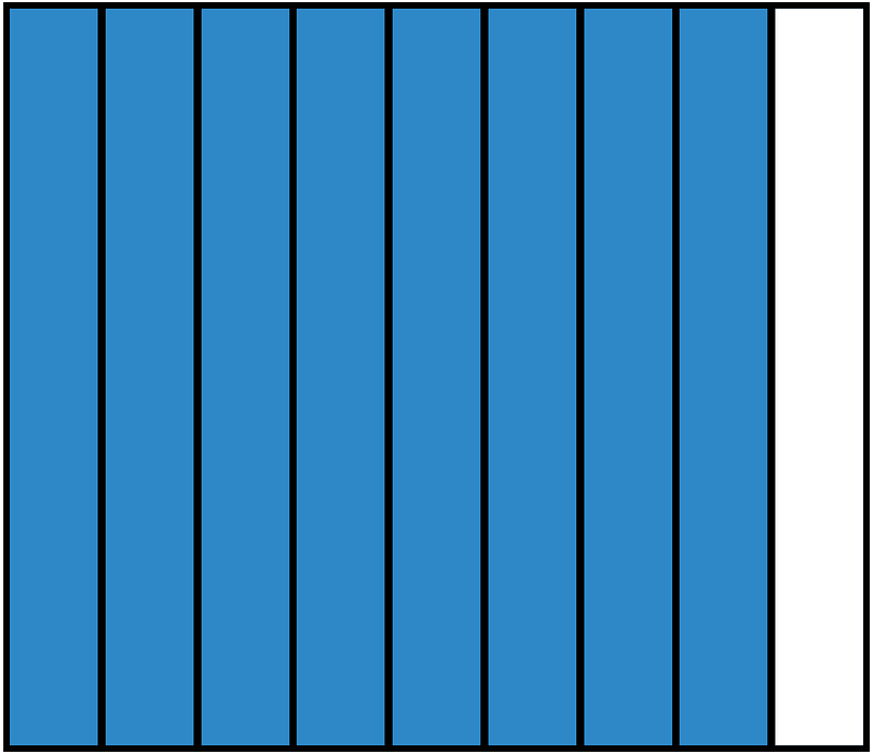 Blue Rectangle Fraction 8:9