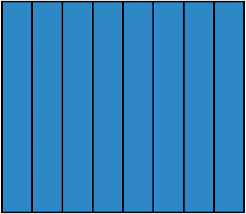 Blue Rectangle Fraction 8:8