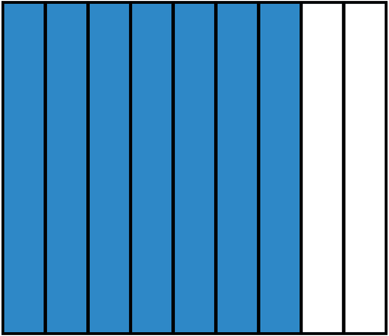Blue Rectangle Fraction 7:9