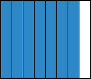 Blue Rectangle Fraction 7:8