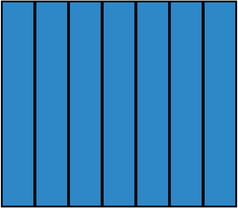 Blue Rectangle Fraction 7:7