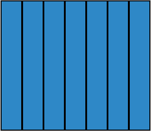 Blue Rectangle Fraction 7:7