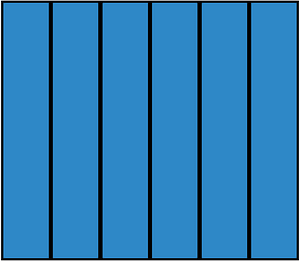 Blue Rectangle Fraction 6:6