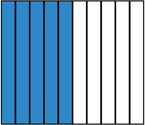 Blue Rectangle Fraction 5:10