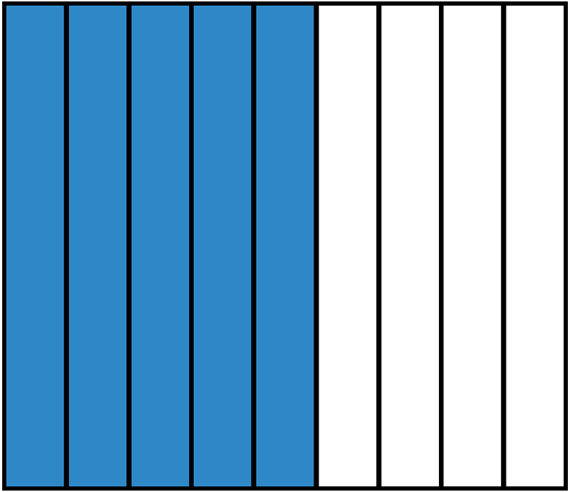 Blue Rectangle Fraction 5:9