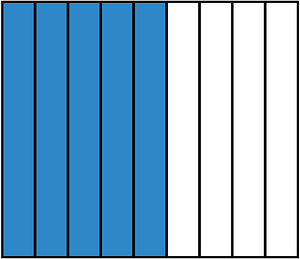 Blue Rectangle Fraction 5:9