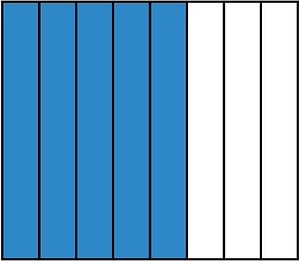Blue Rectangle Fraction 5:8