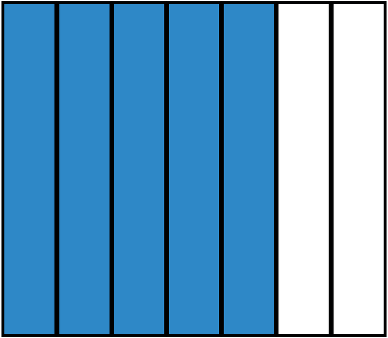 Blue Rectangle Fraction 5:7