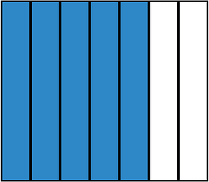 Blue Rectangle Fraction 5:7