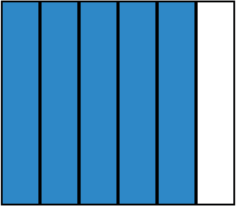 Blue Rectangle Fraction 5:6