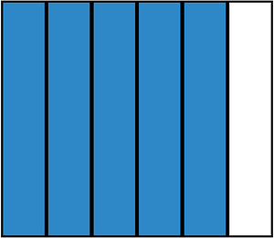 Blue Rectangle Fraction 5:6