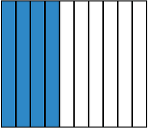 Blue Rectangle Fraction 4:10