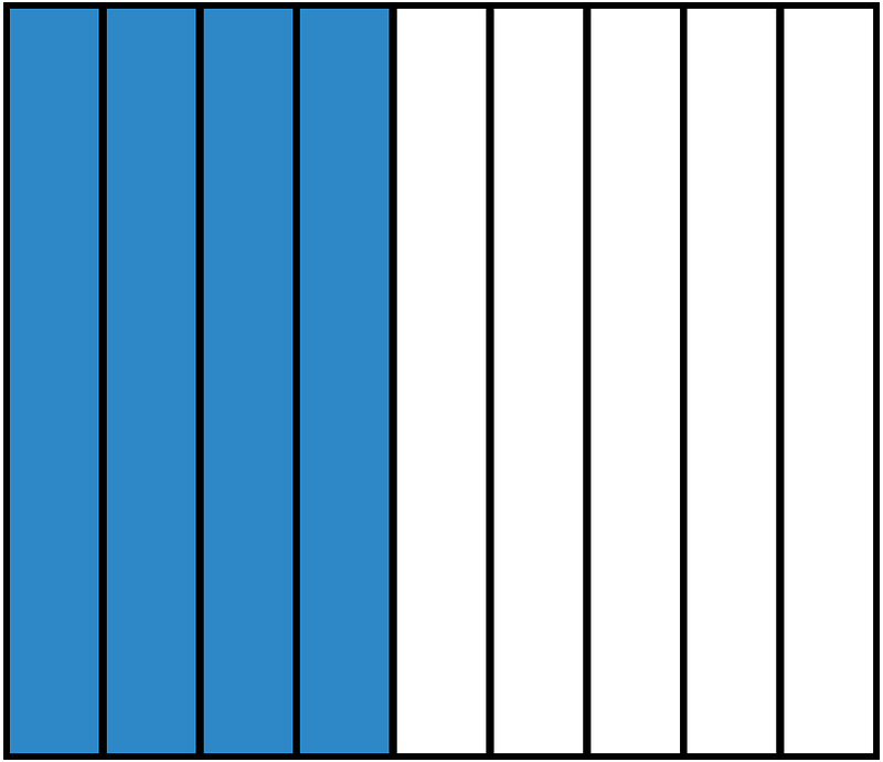 Blue Rectangle Fraction 4:9