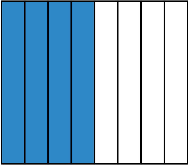 Blue Rectangle Fraction 4:8