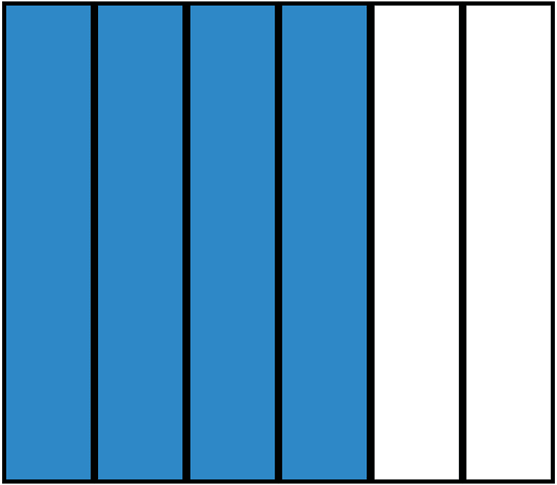 Blue Rectangle Fraction 4:6