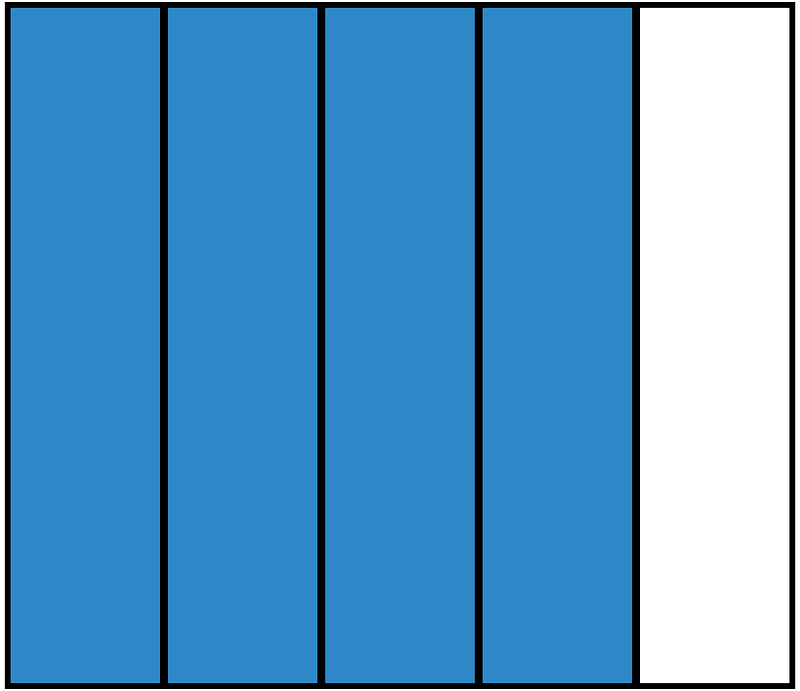 Blue Rectangle Fraction 4:5