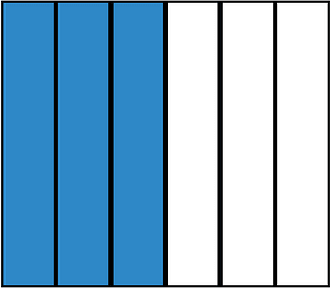 Blue Rectangle Fraction 3:6