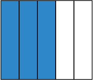 Blue Rectangle Fraction 3:5