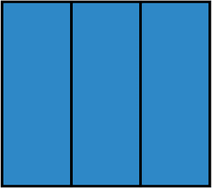 Blue Rectangle Fraction 3:3