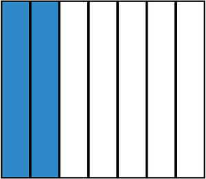 Blue Rectangle Fraction 2:7