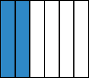 Blue Rectangle Fraction 2:6