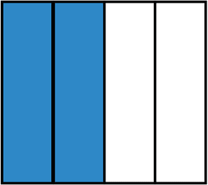 Blue Rectangle Fraction 2:4