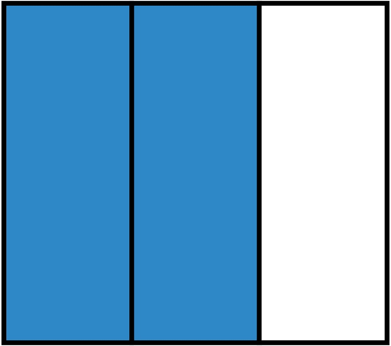 Blue Rectangle Fraction 2:3