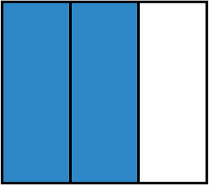 Blue Rectangle Fraction 2:3