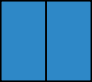 Blue Rectangle Fraction 2:2