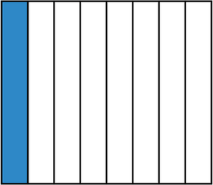 Blue Rectangle Fraction 1:8