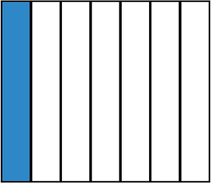 Blue Rectangle Fraction 1:7