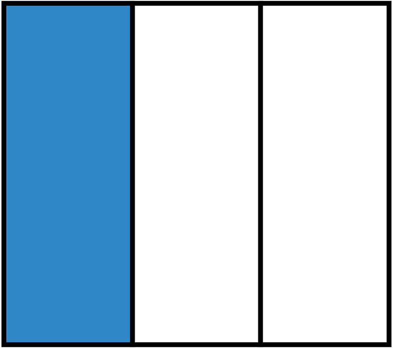 Blue Rectangle Fraction 1:3