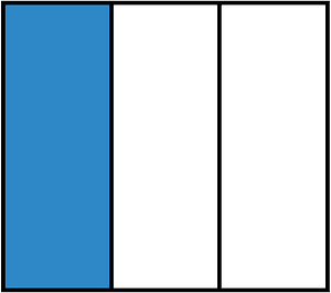 Blue Rectangle Fraction 1:3