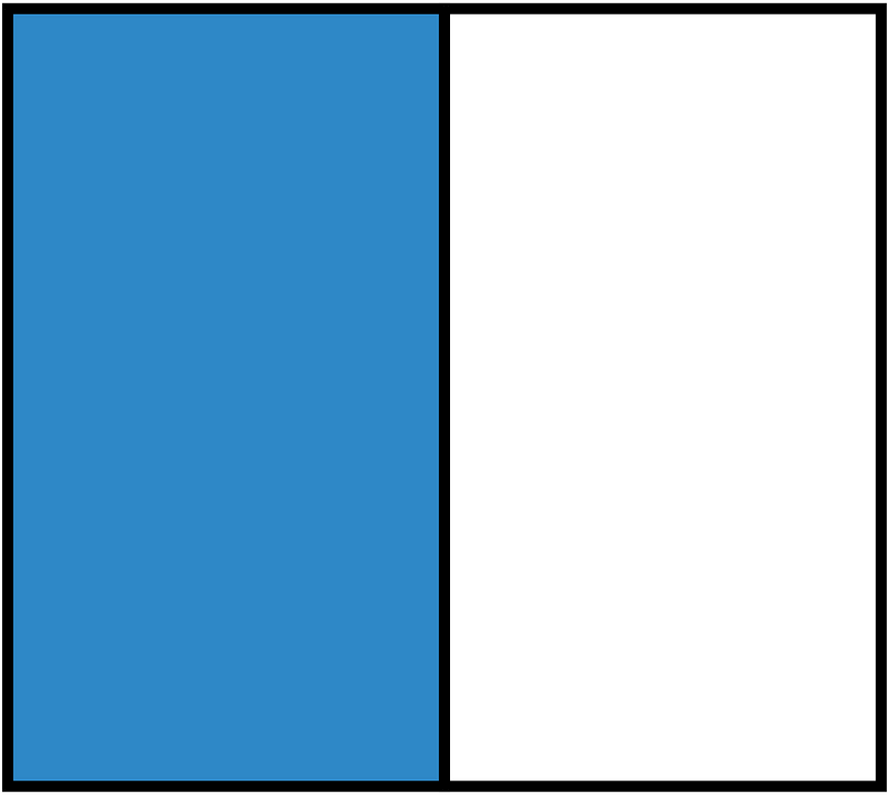 Blue Rectangle Fraction 1:2
