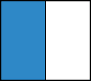 Blue Rectangle Fraction 1:2