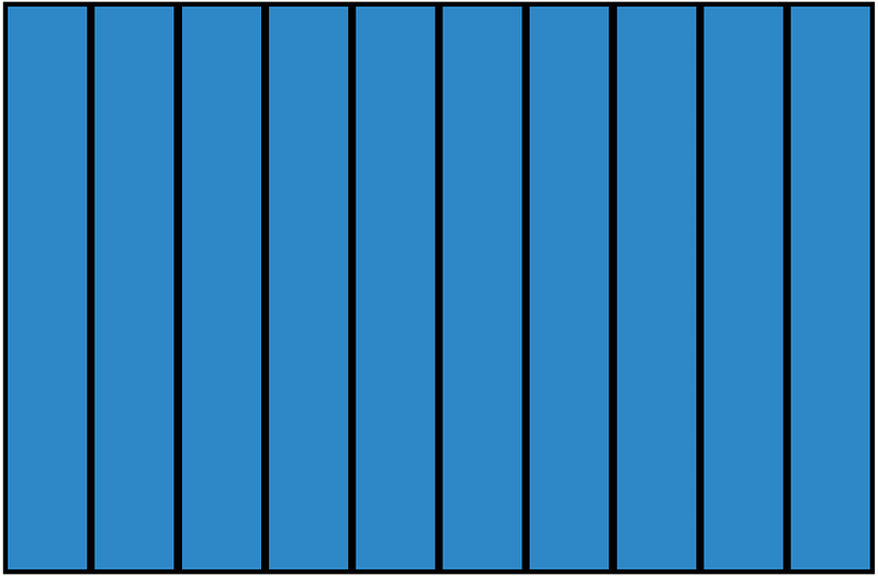Blue Rectangle Fraction 10:10