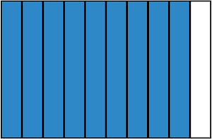 Blue Rectangle Fraction 9:10