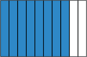 Blue Rectangle Fraction 8:10