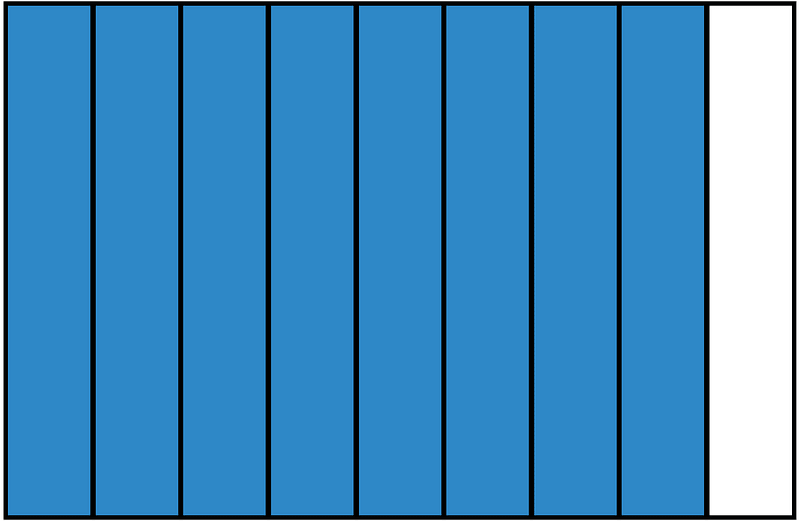 Blue Rectangle Fraction 8:9