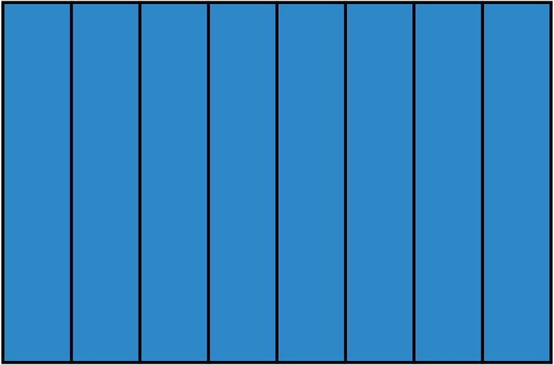 Blue Rectangle Fraction 8:8