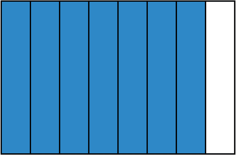 Blue Rectangle Fraction 7:8