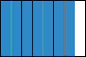 Blue Rectangle Fraction 7:8