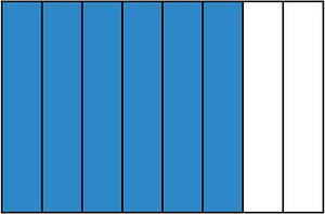 Blue Rectangle Fraction 6:8