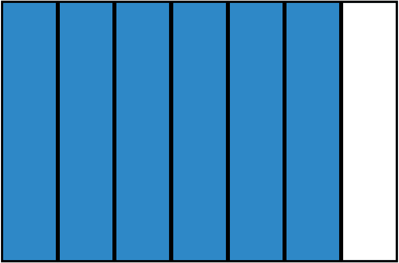 Blue Rectangle Fraction 6:7