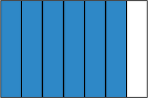 Blue Rectangle Fraction 6:7